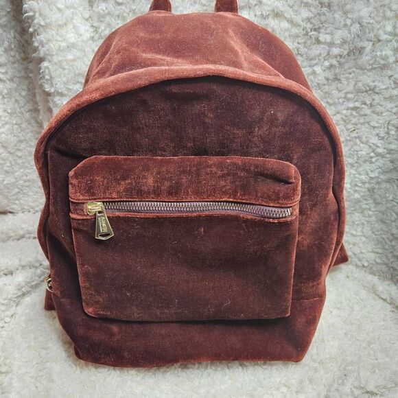 Aimee Kestenberg Woodside Brown Velvet‎ Backpack - Picture 1 of 7